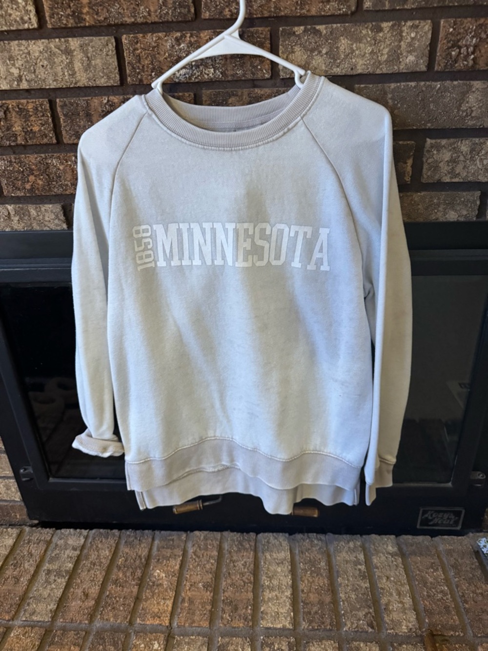 Minnesota 1858 Crewneck Long Sleeve Tee - Light Beige